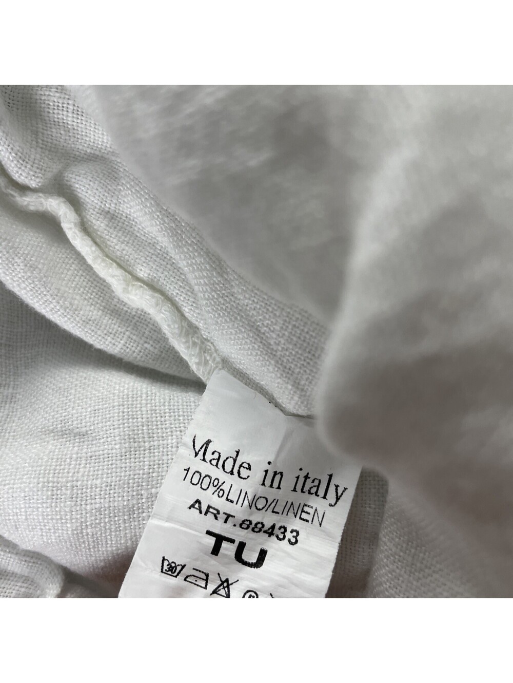 Women's 10 - Italian Made 100% White Linen Pants Drawstring ( 30 x 28 ) - Picture 6 of 7
